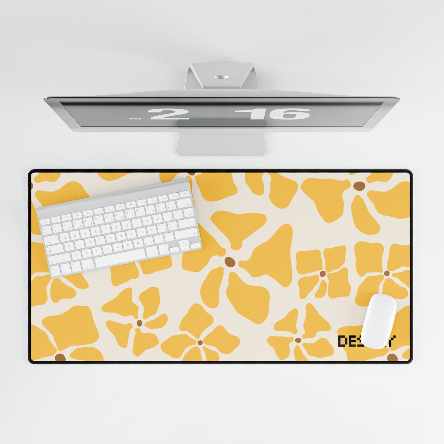 Floral Yellow Desk Mat