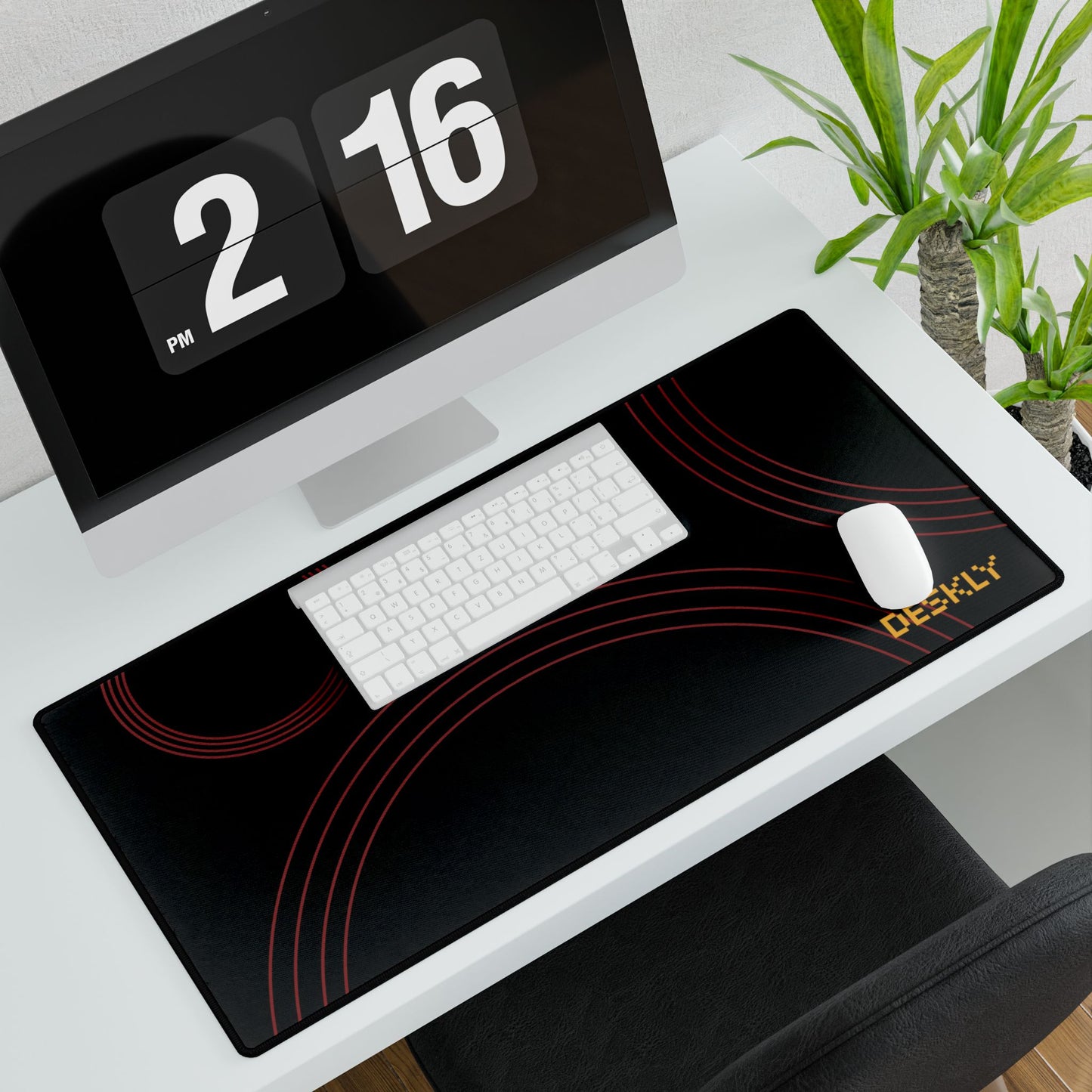 Red Lines Desk Mat