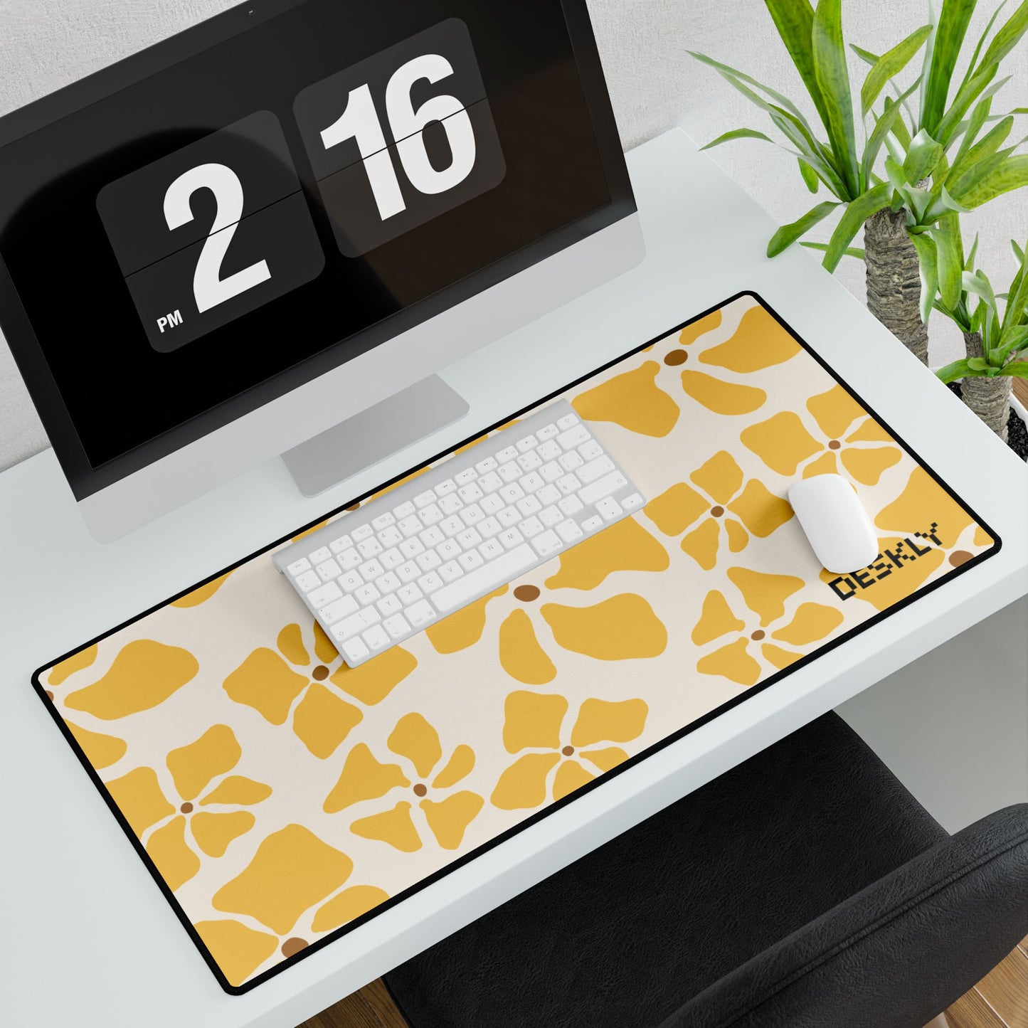 Floral Yellow Desk Mat