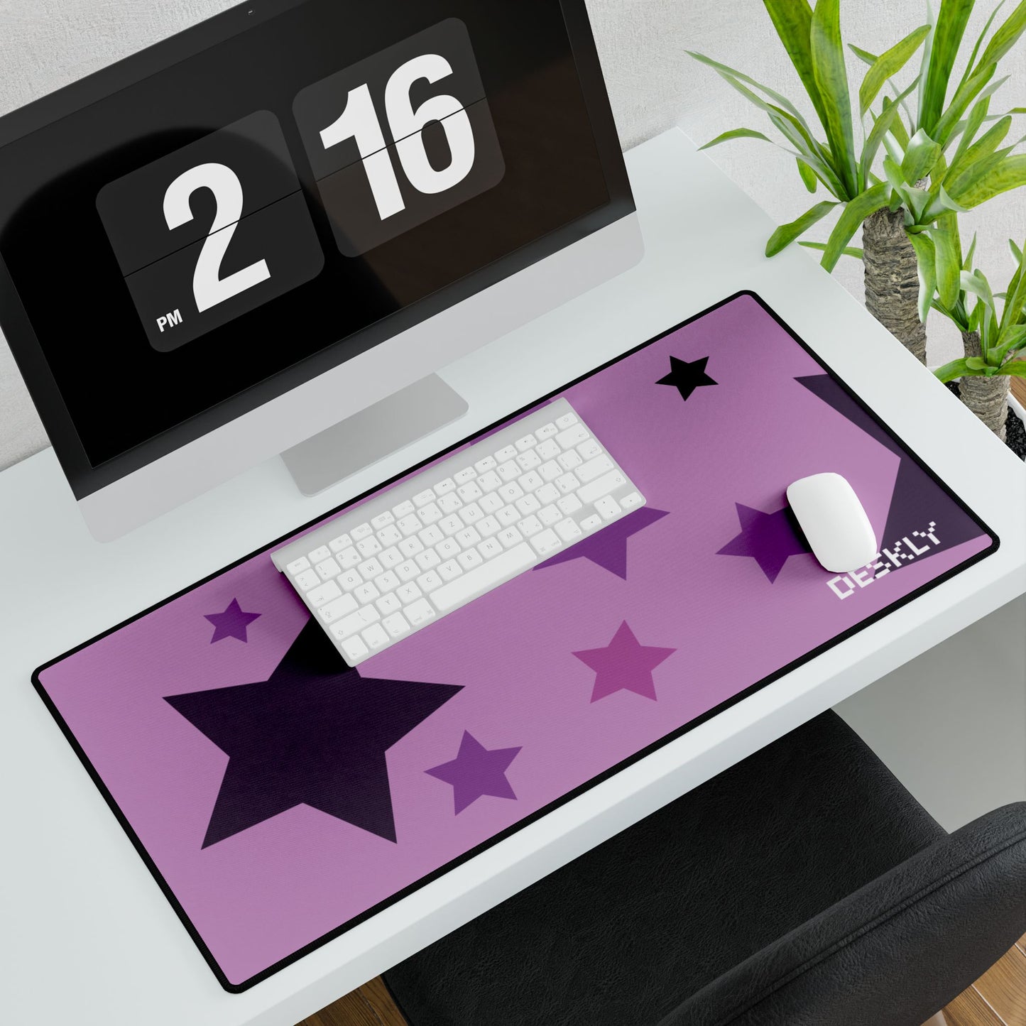 Purple Stars Desk Mat