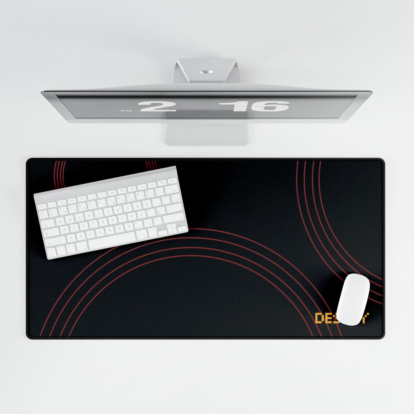 Red Lines Desk Mat